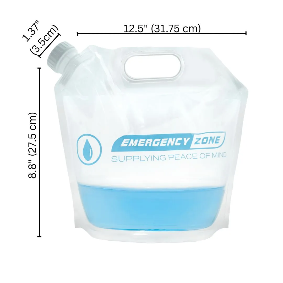 4 Liter / 1 Gallon Water Pouch with Water Treatment Tablets