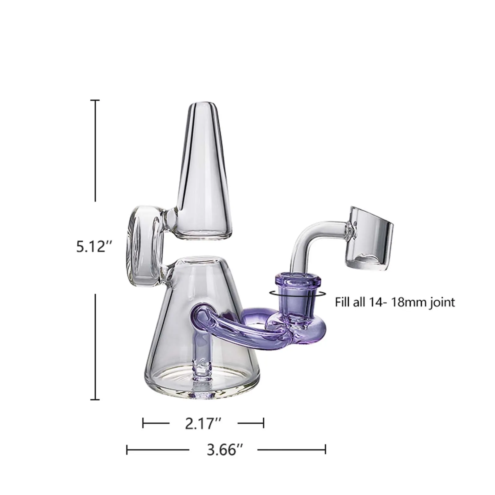 5.12″ Cone Mini Recycler Dab Rig