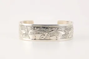 7" Roderick Tenorio 925 Silver Storyteller Cuff Bracelet (45.90g.)