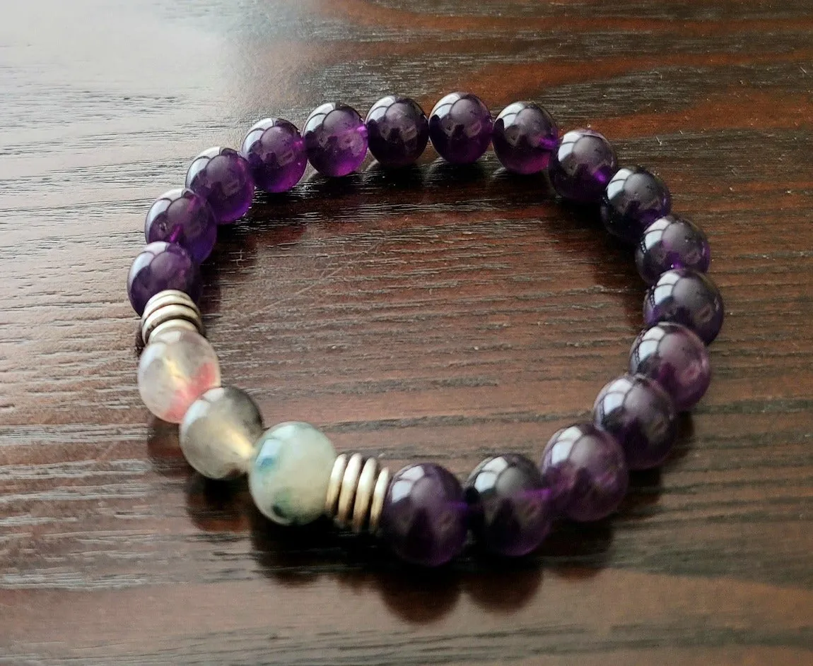 Amethyst & Watermelon Tourmaline Bracelet