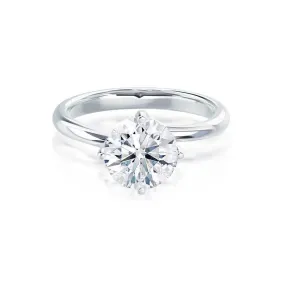 ANNORA - Round Diamond Twist Solitaire Platinum 950 Engagement Ring