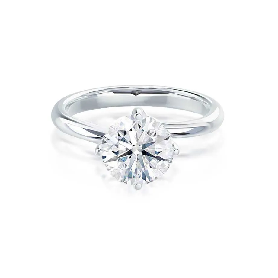 ANNORA - Round Diamond Twist Solitaire Platinum 950 Engagement Ring