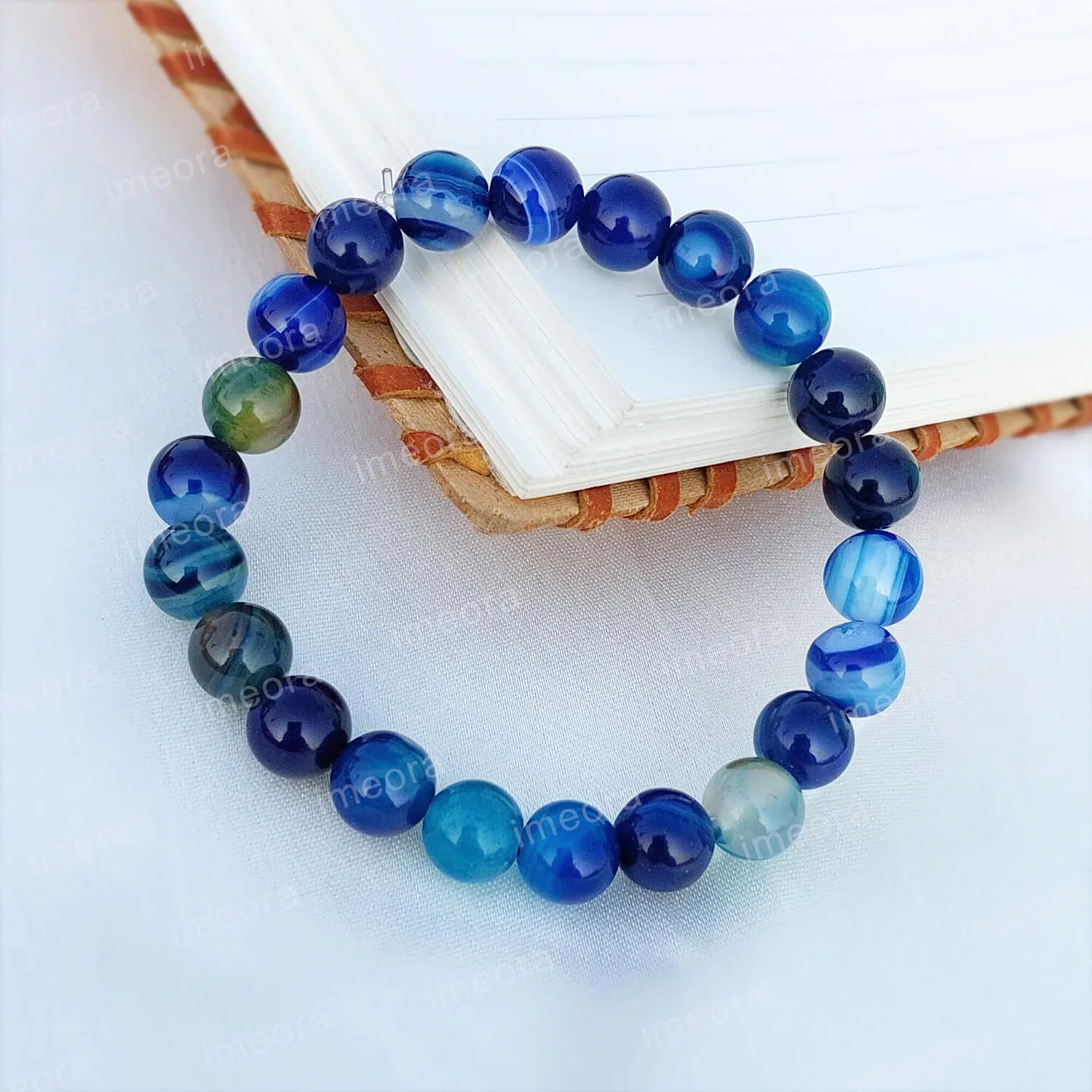 Blue Agate 8mm Stone Bracelet