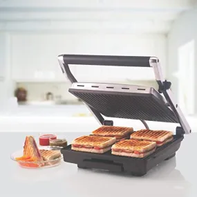 Borosil Super Jumbo 2000-Watt Grill Sandwich Maker, Black