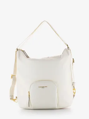 Borsa Gardenia in nylon e pelle off white