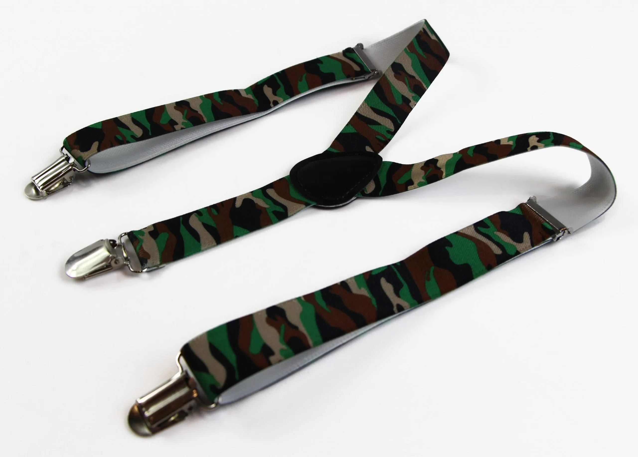 Boys Adjustable Army Camouflage Patterned Suspenders