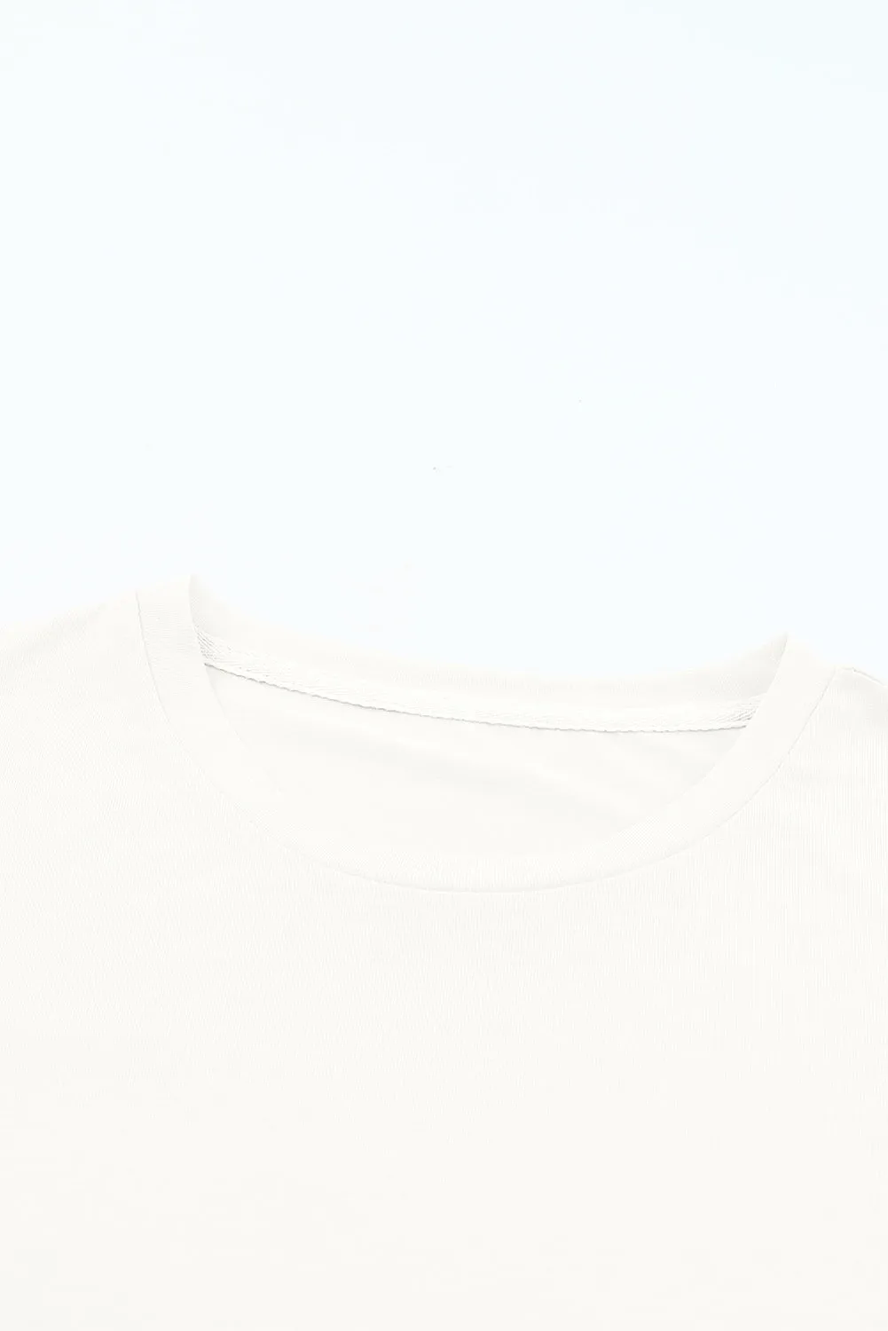 Casual Plain Crew Neck Tee