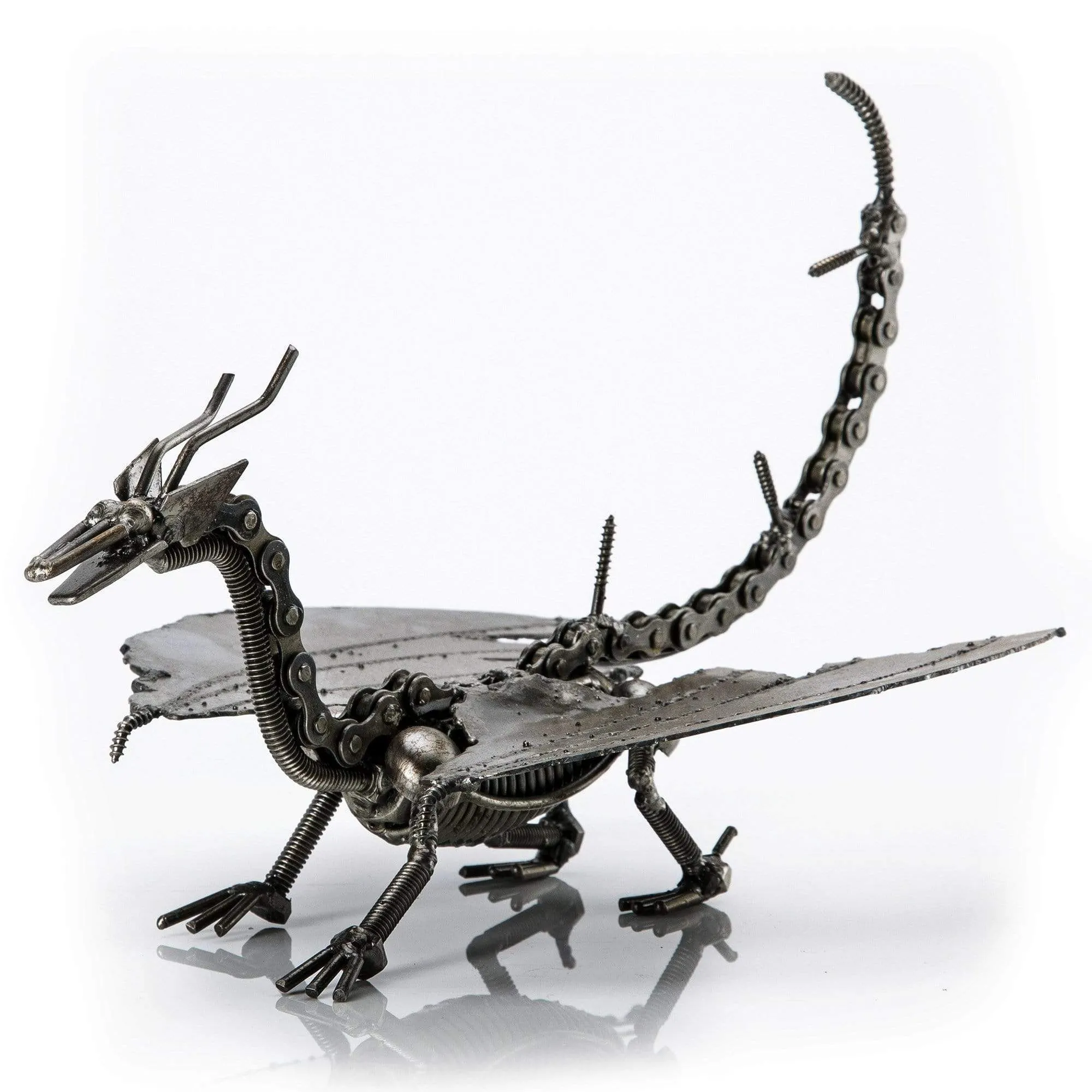 Chinese Dragon Inspired Recycled Metal Sculpture