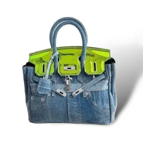 Denim Jeans Bag with PVC