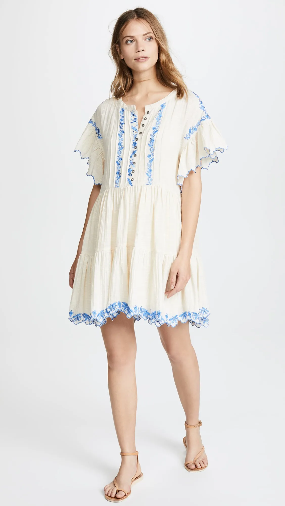 FREE PEOPLE Santiago Embroidered Mini Endless Summer Dress