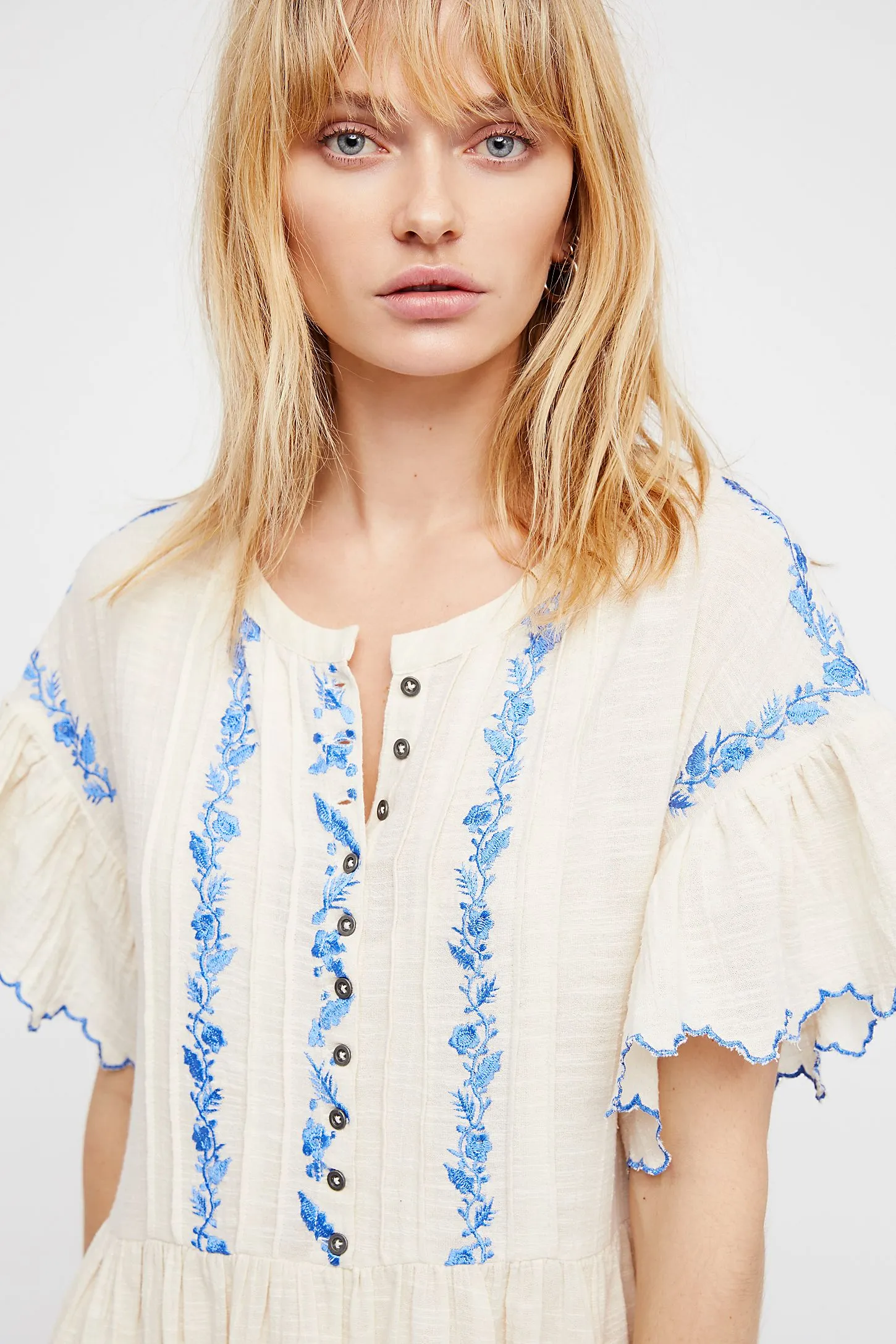 FREE PEOPLE Santiago Embroidered Mini Endless Summer Dress