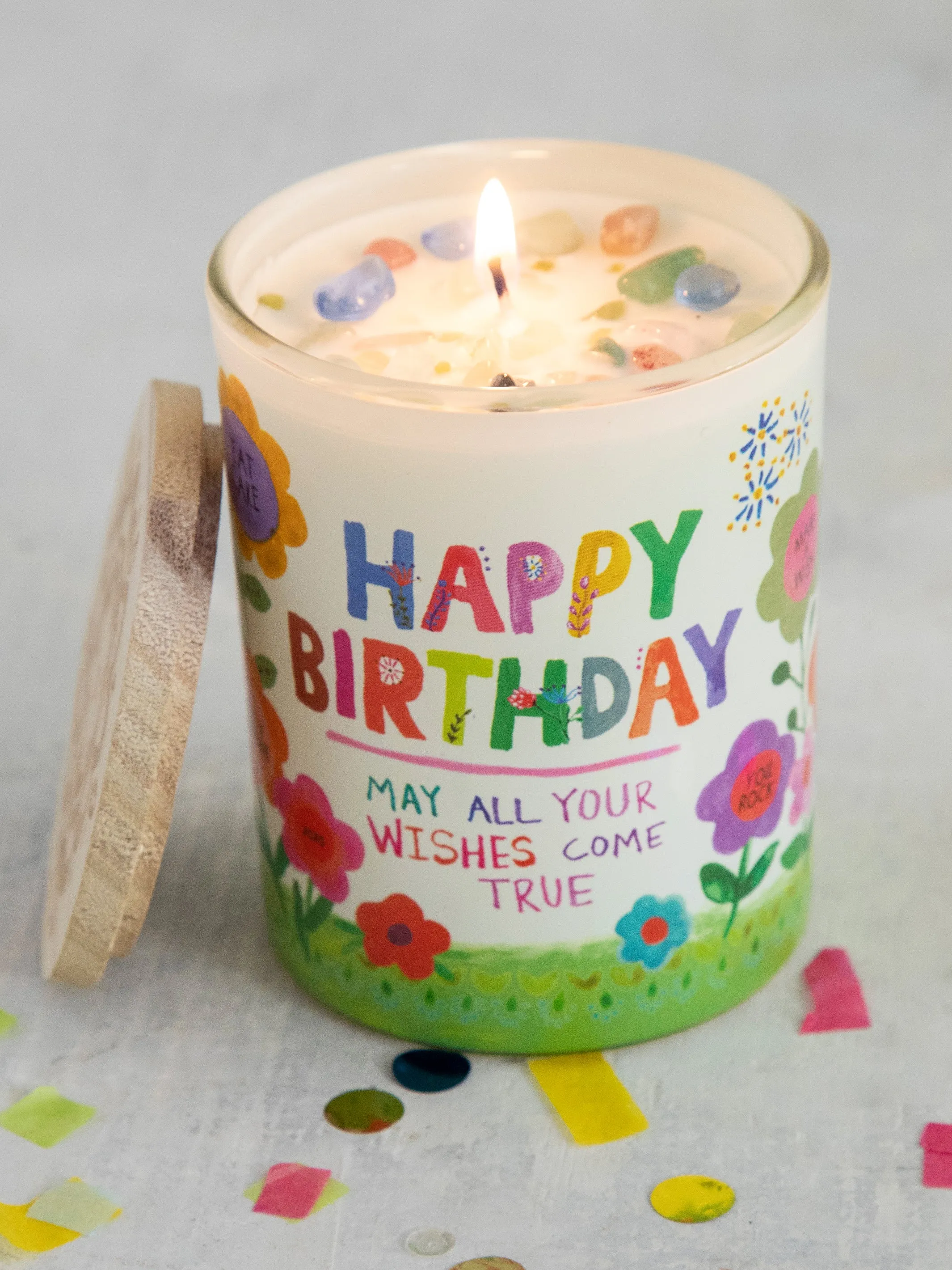 Gemstone Candle - Happy Birthday