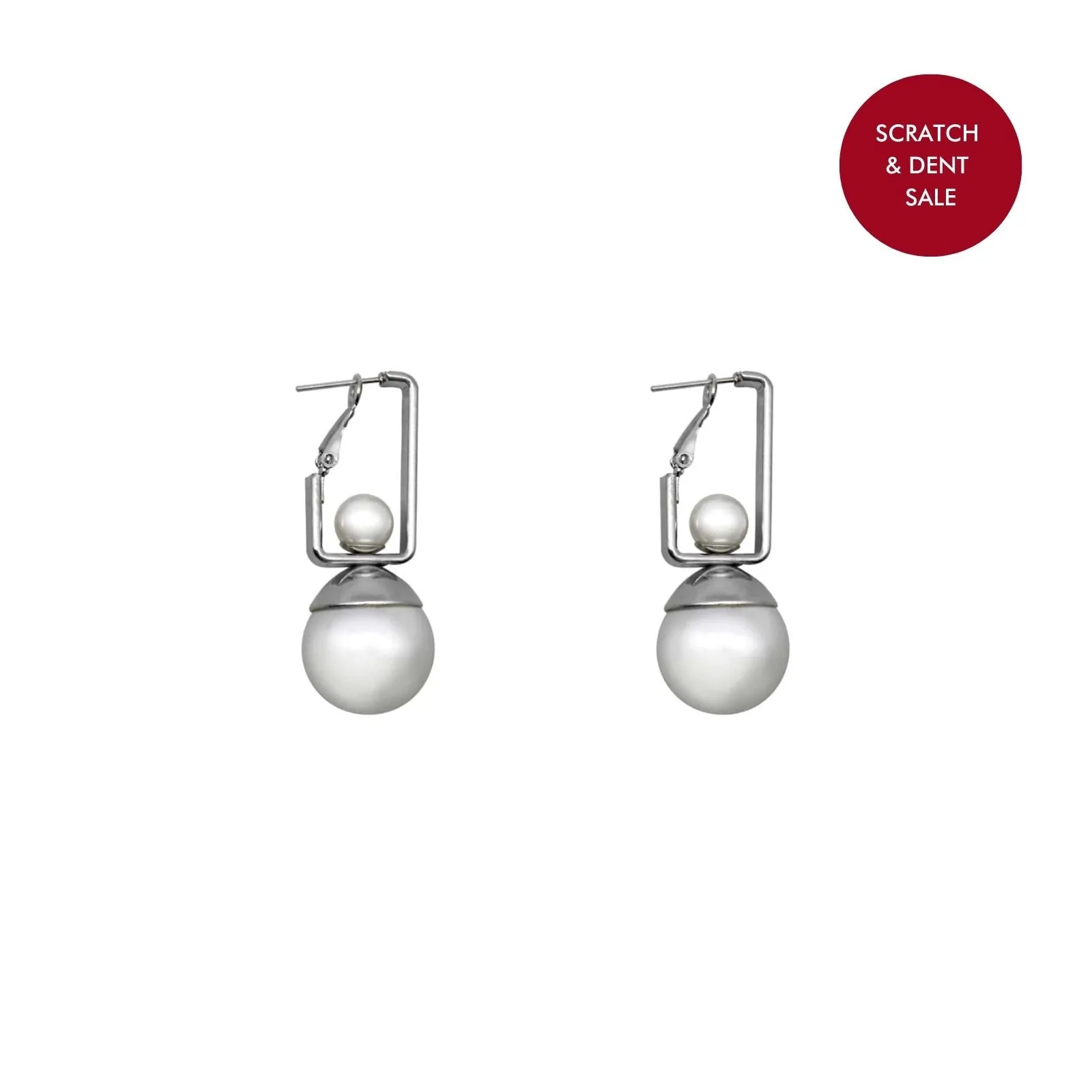 Gia Pearl Drop Silver Earrings - Sample