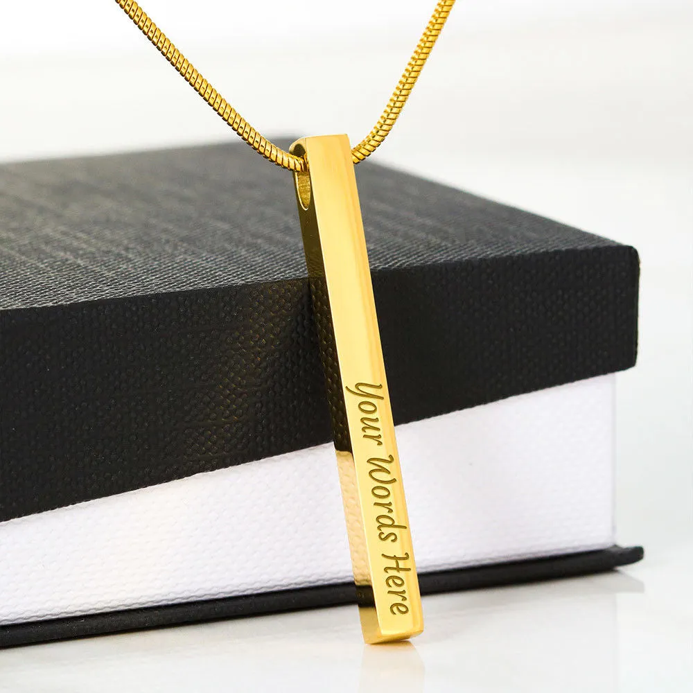 Gifts For Couple Vertical Bar Necklace With Message Card