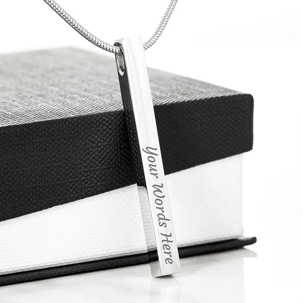 Gifts For Couple Vertical Bar Necklace With Message Card