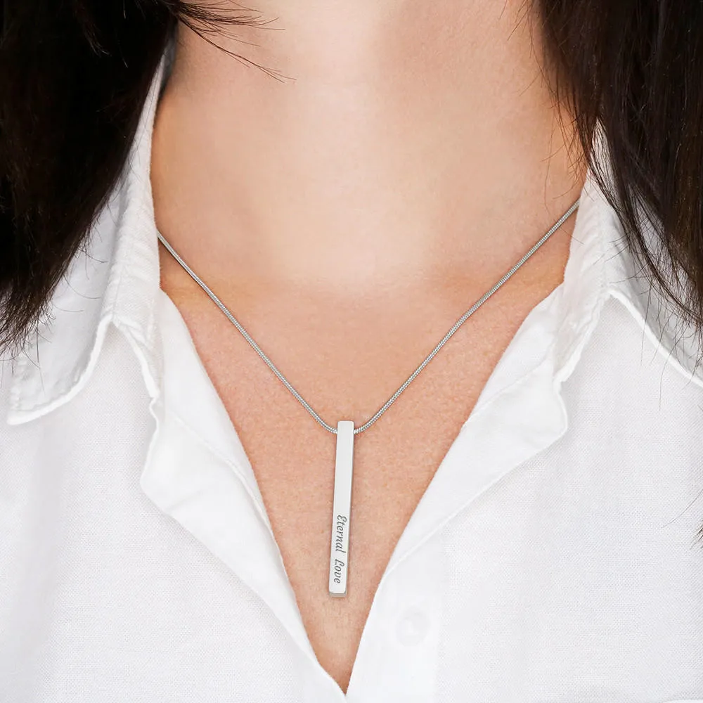 Gifts For Couple Vertical Bar Necklace With Message Card