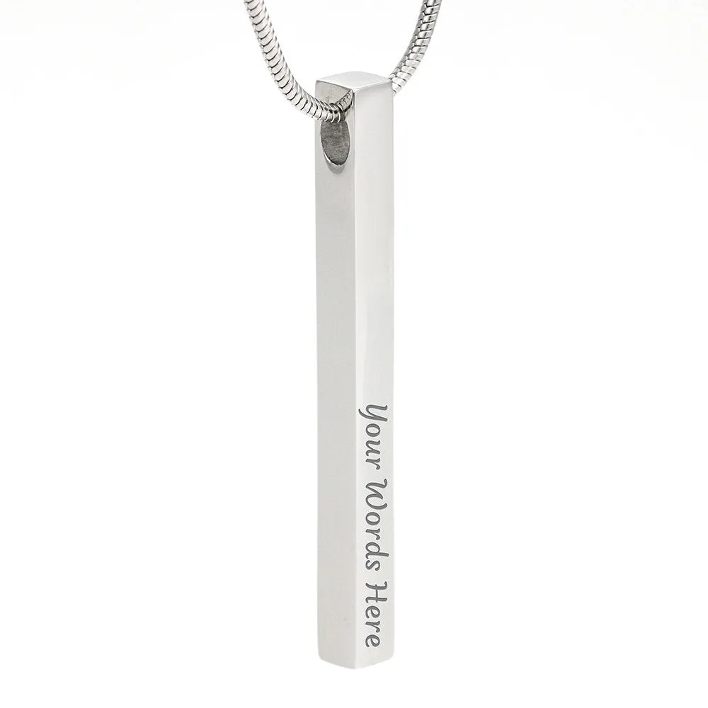 Gifts For Couple Vertical Bar Necklace With Message Card