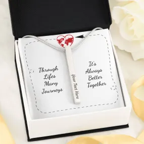 Gifts For Couple Vertical Bar Necklace With Message Card