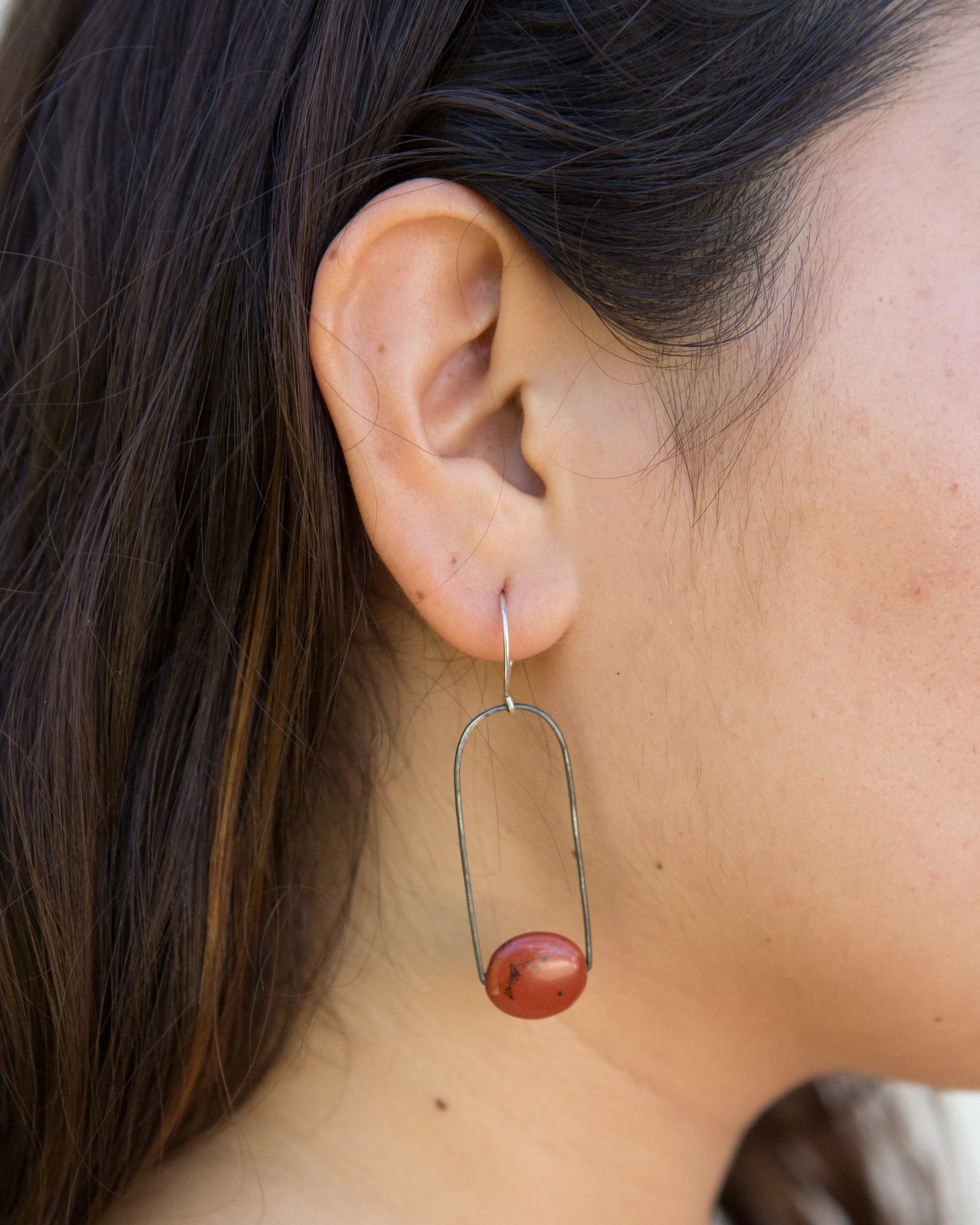 Holly Bobisuthi red jasper loop earrings