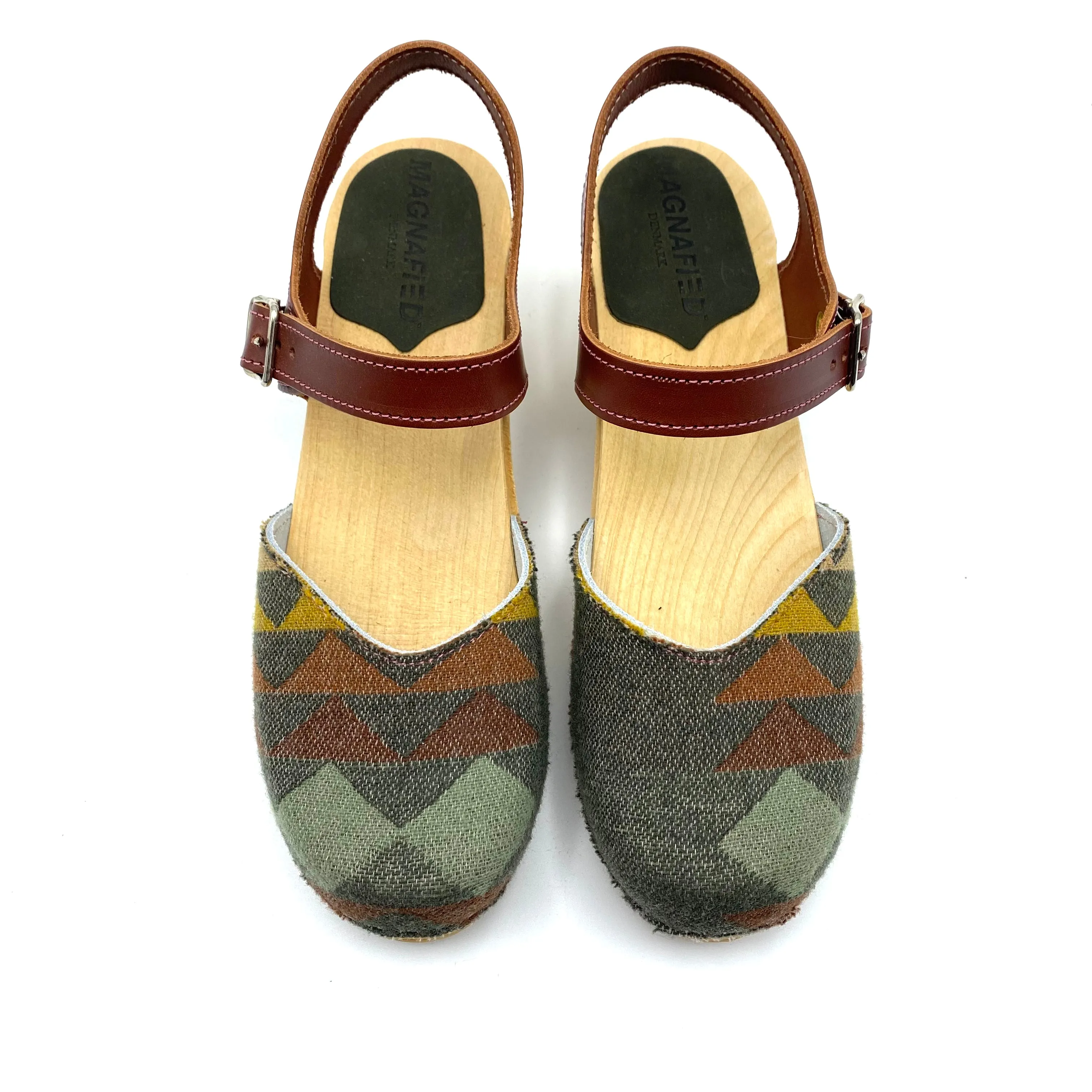 Ida Mid-heel Clogs | Adobe Green