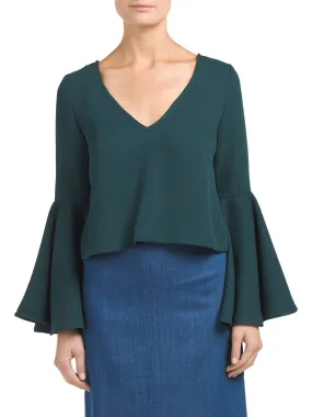 INA Bell Sleeve Open Back Kelly Green Top