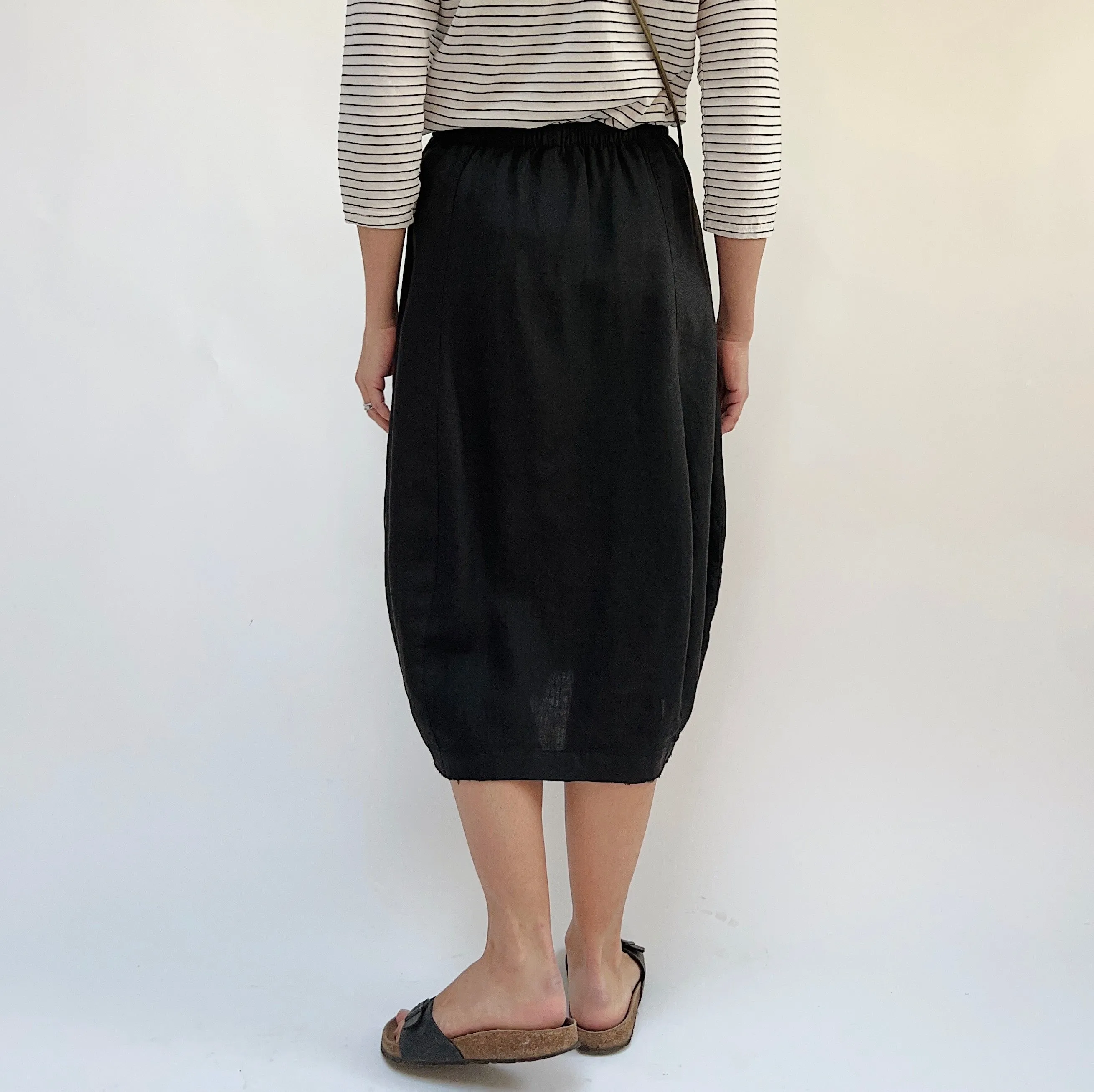 Kleen | Linen Lantern Skirt in Black