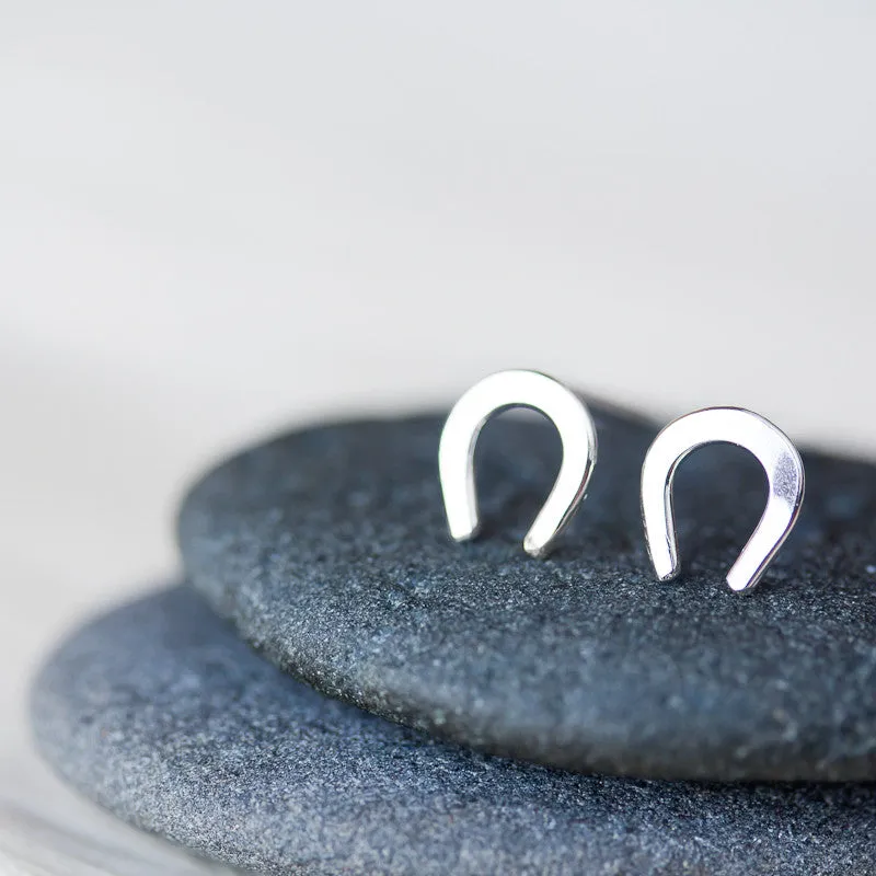 Mini Lucky Horseshoe Stud Earrings