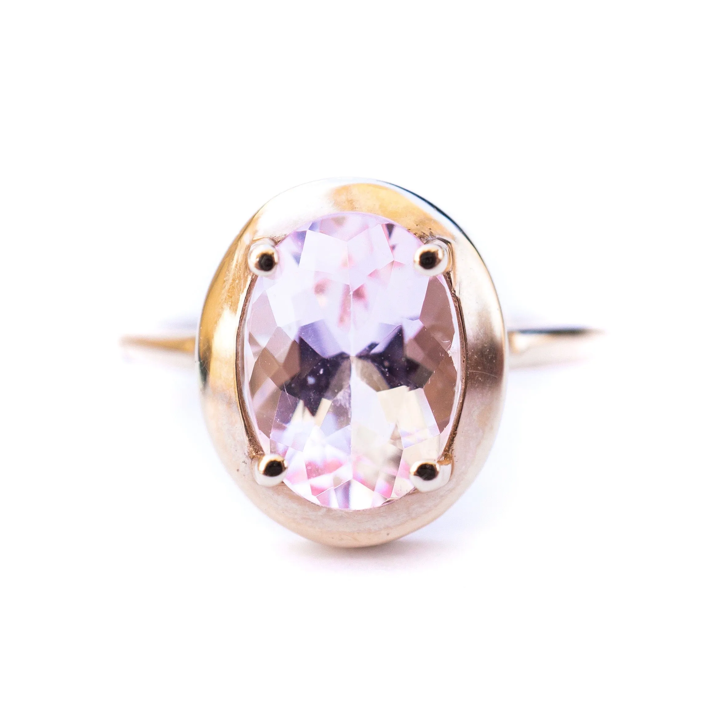 Morganite Rose Gold Engagement Ring - Oval Morganite Ring - Unique Oval Morganite Ring