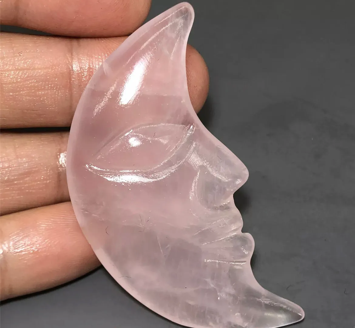 Natural Rose Quartz Moon