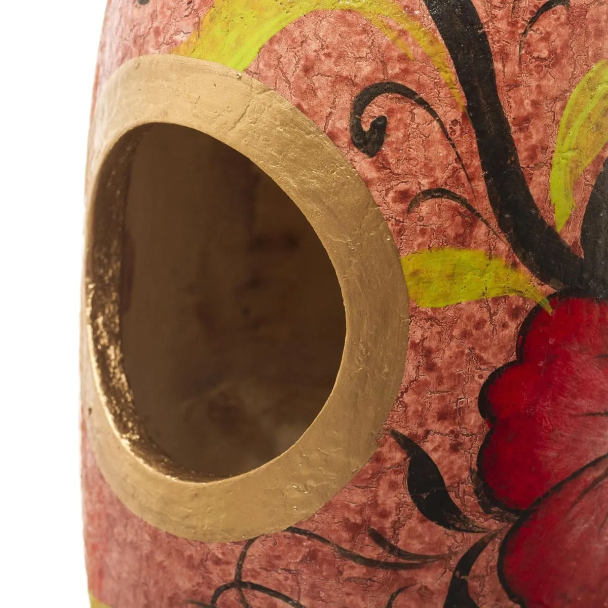 Novica Blossoms On Blush Hand Painted Gourd Birdhouse