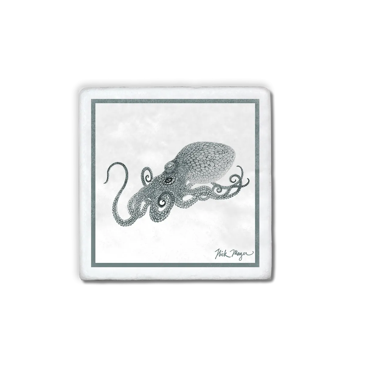 Octopus Marble Stone Coasters - Set of 4