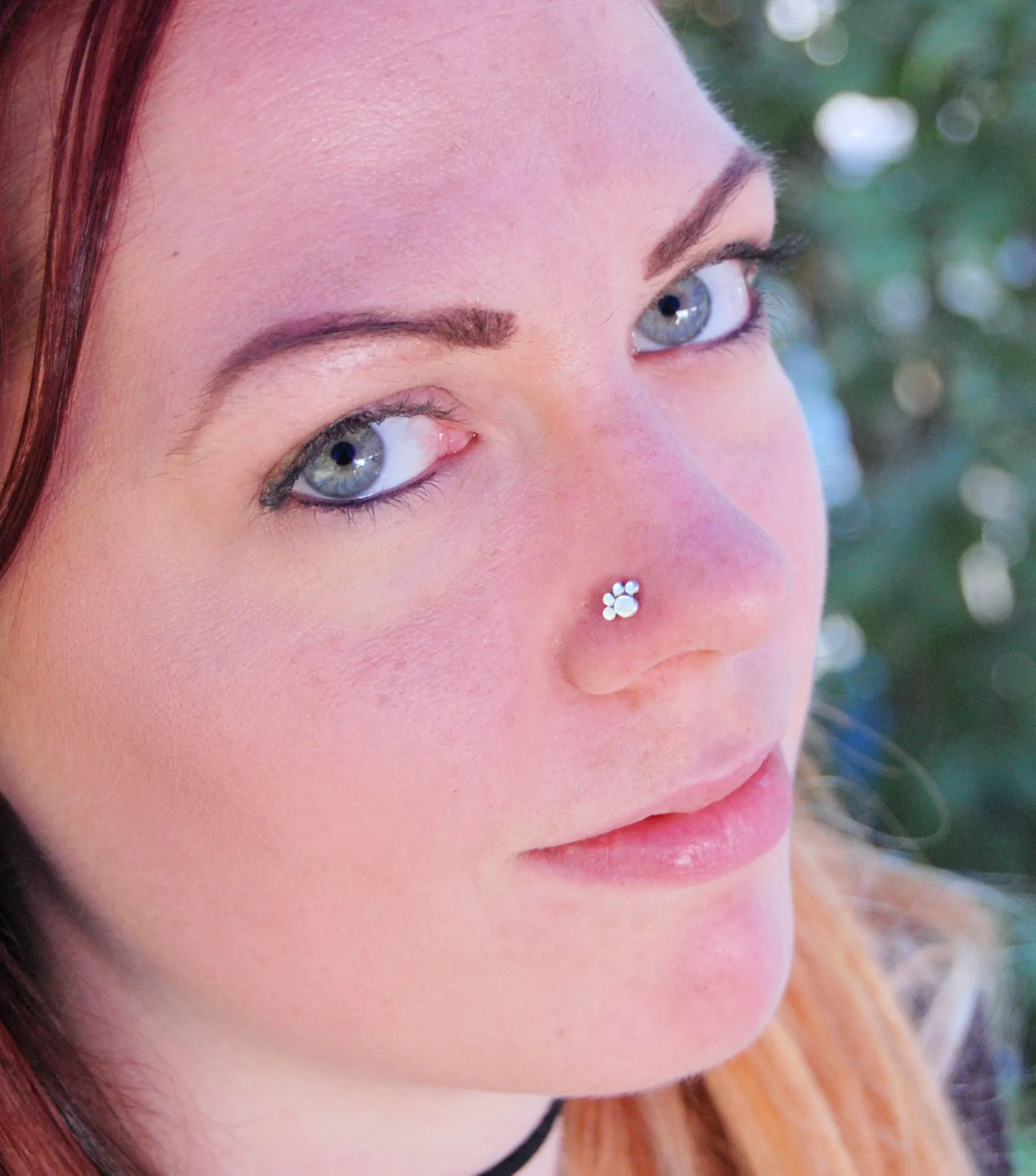 Paw Print Nose Stud Sterling Silver