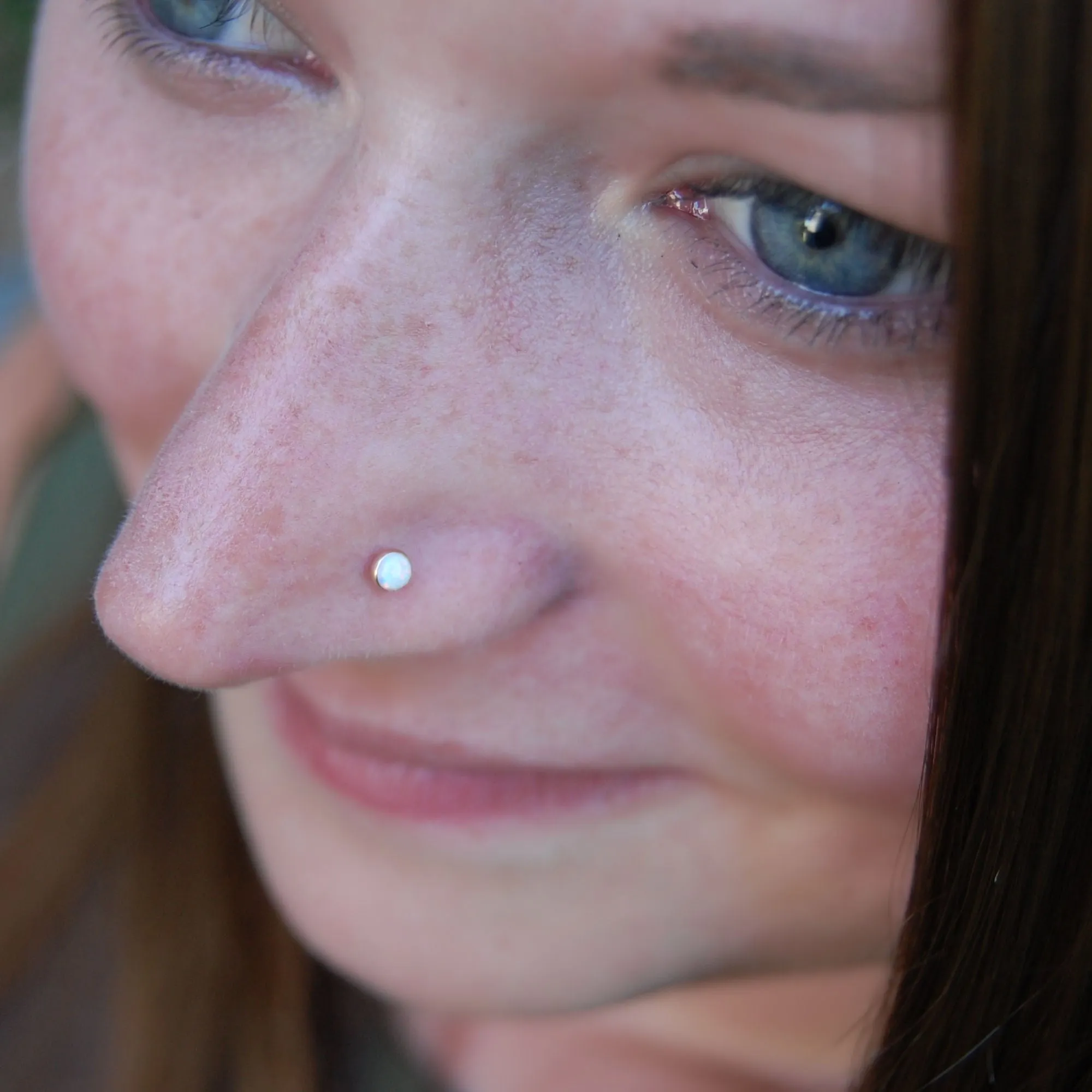 Rose Gold and Opal Nose Stud