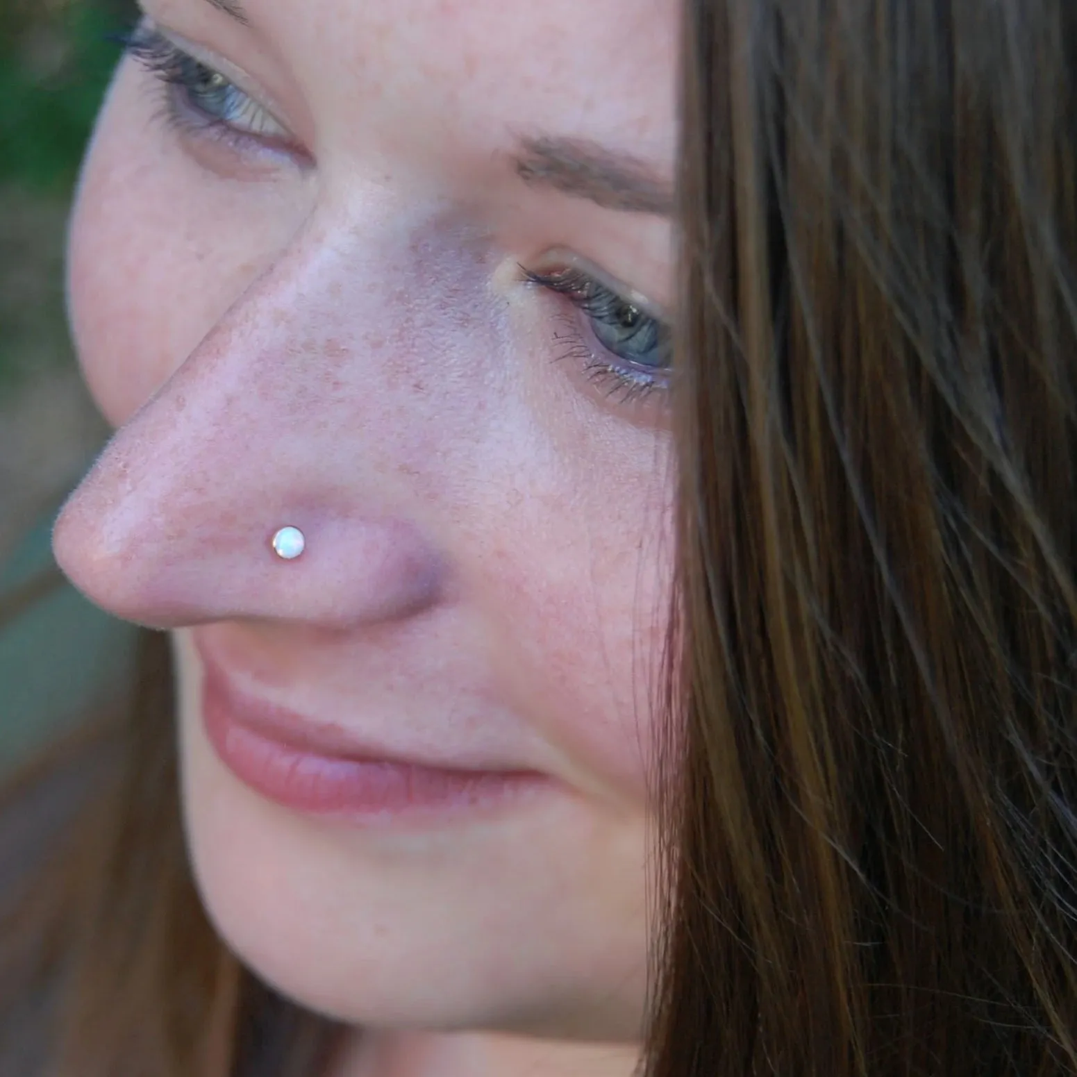 Rose Gold and Opal Nose Stud