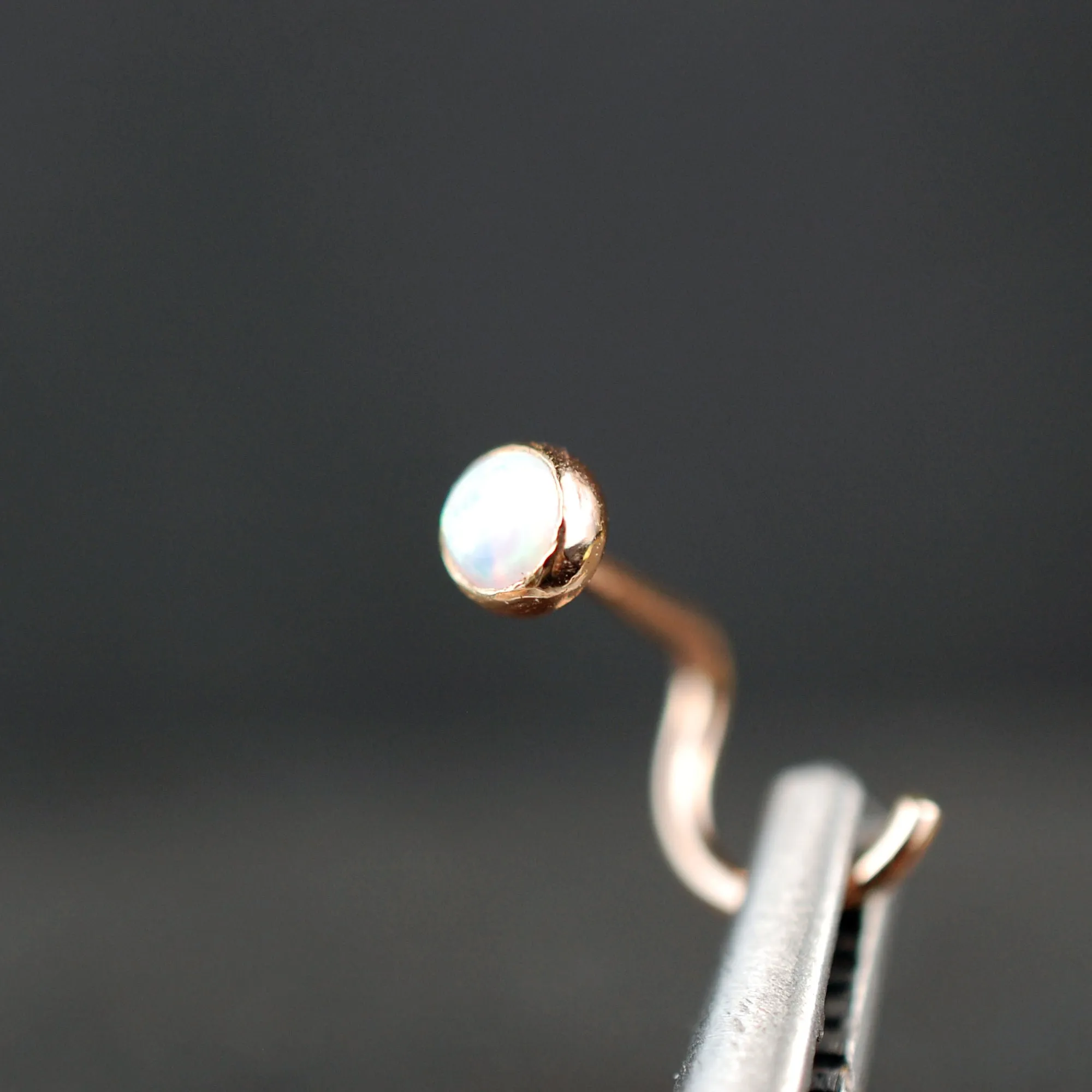 Rose Gold and Opal Nose Stud