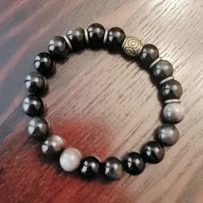 Silver Sheen Obsidian Bracelet