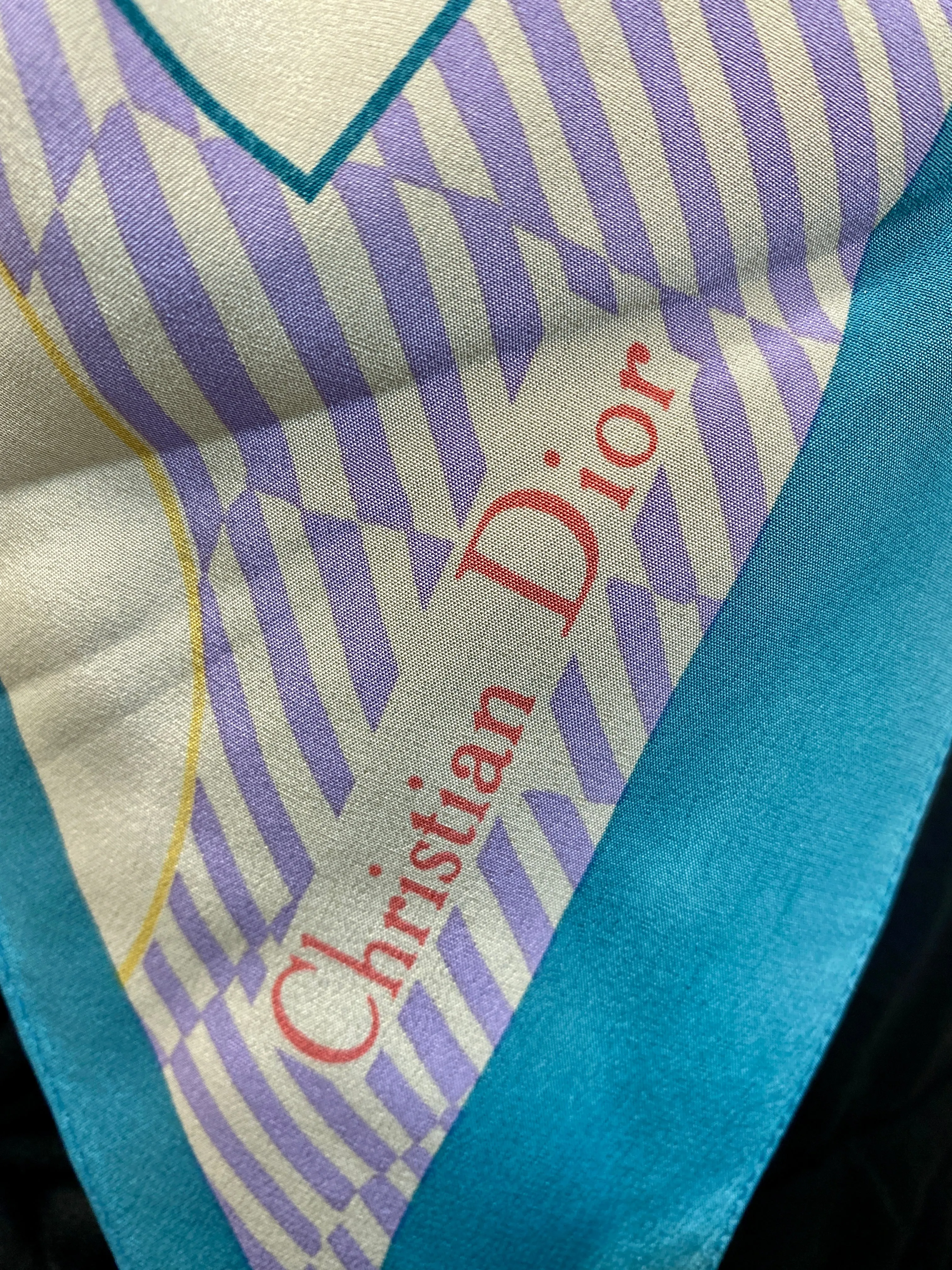 Vintage Christian Dior | Foulard de soie Pointes