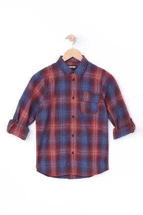 West 49 Youth Plaid Purple Shirt